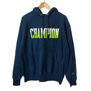 Champion Reverse Weave Hoodie Men’s Sz Large Blue Sweatshirt Streetwear Unisex